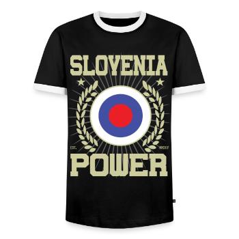 Cooles Slowenien Design - Männer Kontrast-T-Shirt - Schwarz/Weiß - Vorne - AI Model Female 172 light (172cm) & AI Model Male 178 light (178cm)