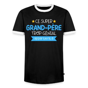 Super Grand-père Trop Génial Cadeau personnalisé - T-shirt contrasté Homme - noir/blanc - Devant - AI Model Female 172 light (172cm) & AI Model Male 178 light (178cm)