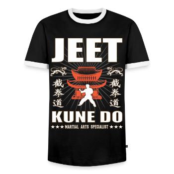 cooles Jeet-Kune-do Kampfsport Design mit Kanji - Männer Kontrast-T-Shirt - Schwarz/Weiß - Vorne - AI Model Female 172 light (172cm) & AI Model Male 178 light (178cm)