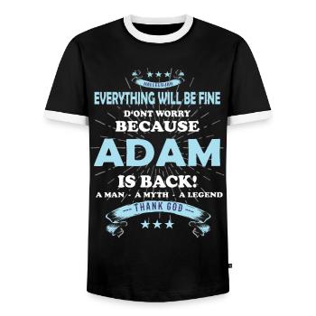 Everything will be fine Adam Is back - Männer Kontrast-T-Shirt - Schwarz/Weiß - Vorne - AI Model Female 172 light (172cm) & AI Model Male 178 light (178cm)