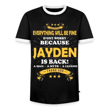 Everything will be fine Jayden Is back - Men's Ringer Shirt - black/white - Front - AI Model Female 172 light (172cm) & AI Model Male 178 light (178cm)