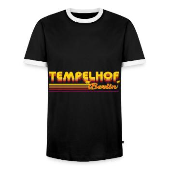 design cool du quartier de Tempelhof Berlin - T-shirt contrasté Homme - noir/blanc - Devant - AI Model Female 172 light (172cm) & AI Model Male 178 light (178cm)