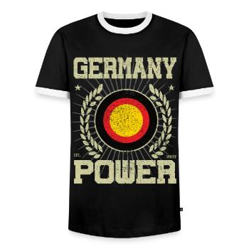 Allemagne cool, Design - T-shirt contrasté Homme - noir/blanc - Devant - AI Model Female 172 light (172cm) & AI Model Male 178 light (178cm)