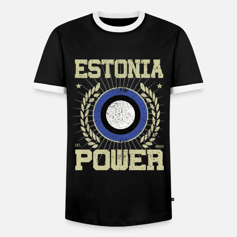 Cooles Estland, Design - Männer Kontrast-T-Shirt - Schwarz/Weiß