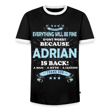 Everything will be fine Adrian Is back - Männer Kontrast-T-Shirt - Schwarz/Weiß - Vorne - AI Model Female 172 light (172cm) & AI Model Male 178 light (178cm)