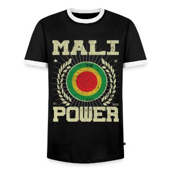 Cool Mali Design - T-shirt contrasté Homme - noir/blanc - Devant - AI Model Female 172 light (172cm) & AI Model Male 178 light (178cm)