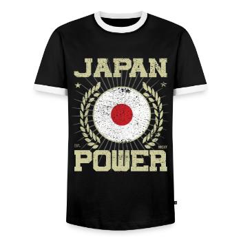 Design japonais cool - T-shirt contrasté Homme - noir/blanc - Devant - AI Model Female 172 light (172cm) & AI Model Male 178 light (178cm)