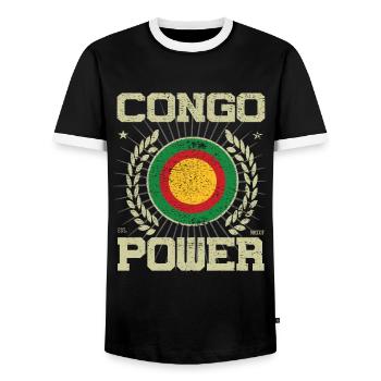 Cool Congo Design - T-shirt contrasté Homme - noir/blanc - Devant - AI Model Female 172 light (172cm) & AI Model Male 178 light (178cm)