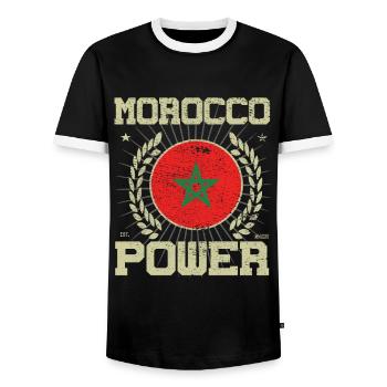 Design marocain cool - T-shirt contrasté Homme - noir/blanc - Devant - AI Model Female 172 light (172cm) & AI Model Male 178 light (178cm)