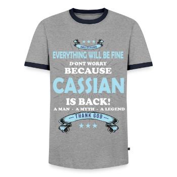 Everything will be fine Niklas Is back - Männer Kontrast-T-Shirt - Grau/Navy  - Vorne - AI Model Female 172 light (172cm) & AI Model Male 178 light (178cm)
