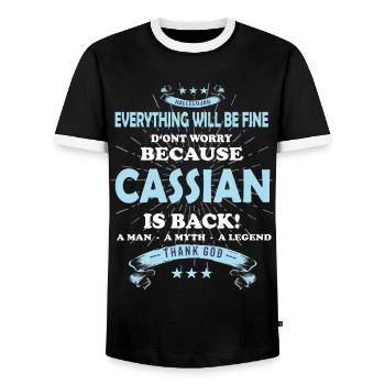 Everything will be fine Niklas Is back - Männer Kontrast-T-Shirt - Schwarz/Weiß - Vorne - AI Model Female 172 light (172cm) & AI Model Male 178 light (178cm)