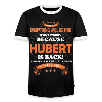 Everything will be fine Hubert Is back - Men's Ringer Shirt - black/white - Front - AI Model Female 172 light (172cm) & AI Model Male 178 light (178cm)