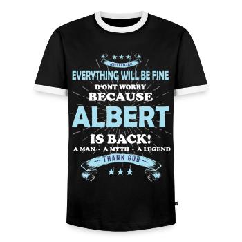 Tout ira bien Albert est de retour - T-shirt contrasté Homme - noir/blanc - Devant - AI Model Female 172 light (172cm) & AI Model Male 178 light (178cm)