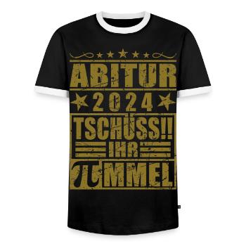 Abi 2024 - Männer Kontrast-T-Shirt - Schwarz/Weiß - Vorne - AI Model Female 172 light (172cm) & AI Model Male 178 light (178cm)
