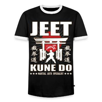 Jeet Kune Do Kanji et conception de dojo - T-shirt contrasté Homme - noir/blanc - Devant - AI Model Female 172 light (172cm) & AI Model Male 178 light (178cm)