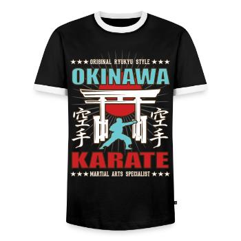 coole Karate Do Kampfsport Design mit Kanji - Männer Kontrast-T-Shirt - Schwarz/Weiß - Vorne - AI Model Female 172 light (172cm) & AI Model Male 178 light (178cm)