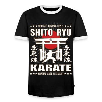 coole Shito Ryu Kampfsport Design mit Kanji - Männer Kontrast-T-Shirt - Schwarz/Weiß - Vorne - AI Model Female 172 light (172cm) & AI Model Male 178 light (178cm)