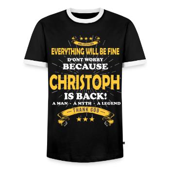 Tout va bien se passer, car Christoph Ist da Outfit - T-shirt contrasté Homme - noir/blanc - Devant - AI Model Female 172 light (172cm) & AI Model Male 178 light (178cm)