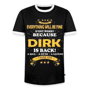 Tout va bien se passer, car Dirk Ist da Outfit - T-shirt contrasté Homme - noir/blanc - Devant - AI Model Female 172 light (172cm) & AI Model Male 178 light (178cm)