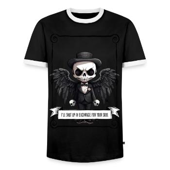 Angel - Skull - Männer Kontrast-T-Shirt - Schwarz/Weiß - Vorne - AI Model Female 172 light (172cm) & AI Model Male 178 light (178cm)