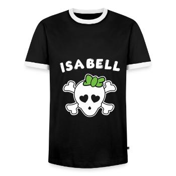 Pirate Isabell Design for Girls and Women - Men's Ringer Shirt - black/white - Front - AI Model Female 172 light (172cm) & AI Model Male 178 light (178cm)