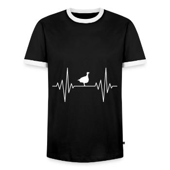 mein Herz schläft für Truthahn Design - Männer Kontrast-T-Shirt - Schwarz/Weiß - Vorne - AI Model Female 172 light (172cm) & AI Model Male 178 light (178cm)