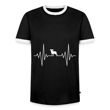mein Herz schläft für Widder Design - Männer Kontrast-T-Shirt - Schwarz/Weiß - Vorne - AI Model Female 172 light (172cm) & AI Model Male 178 light (178cm)