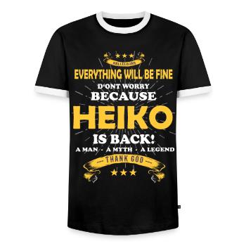 Everything will be fine Heiko Is back - Men's Ringer Shirt - black/white - Front - AI Model Female 172 light (172cm) & AI Model Male 178 light (178cm)