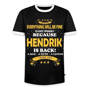 Tout ira bien Hendrik est de retour - T-shirt contrasté Homme - noir/blanc - Devant - AI Model Female 172 light (172cm) & AI Model Male 178 light (178cm)