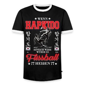 Si le Hapkido était facile - T-shirt contrasté Homme - noir/blanc - Devant - AI Model Female 172 light (172cm) & AI Model Male 178 light (178cm)