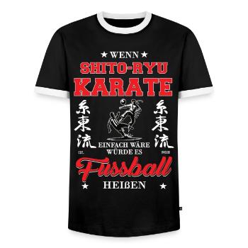 WennShito-Ryu Karate einfach wäre - Männer Kontrast-T-Shirt - Schwarz/Weiß - Vorne - AI Model Female 172 light (172cm) & AI Model Male 178 light (178cm)