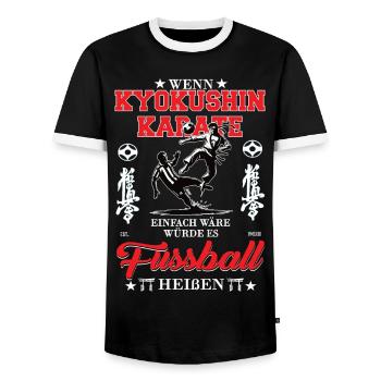 Wenn Kyokushin Karate einfach wäre - Männer Kontrast-T-Shirt - Schwarz/Weiß - Vorne - AI Model Female 172 light (172cm) & AI Model Male 178 light (178cm)