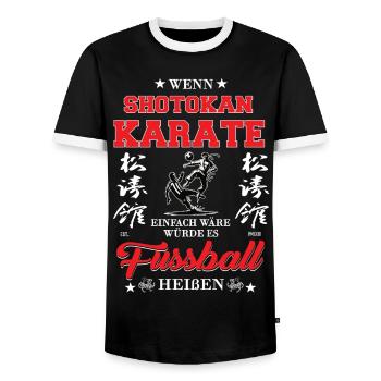 Si le karaté Shotokan était facile - T-shirt contrasté Homme - noir/blanc - Devant - AI Model Female 172 light (172cm) & AI Model Male 178 light (178cm)