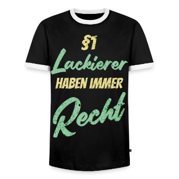 §1 Lackierer haben immer Recht - Männer Kontrast-T-Shirt - Schwarz/Weiß - Vorne - AI Model Female 172 light (172cm) & AI Model Male 178 light (178cm)