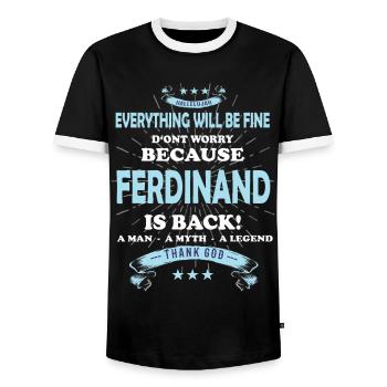 Everything will be fine Ferdinand Is back - Männer Kontrast-T-Shirt - Schwarz/Weiß - Vorne - AI Model Female 172 light (172cm) & AI Model Male 178 light (178cm)