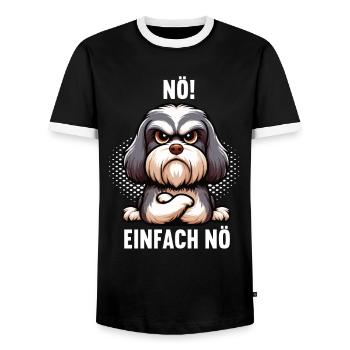 Nö Einfach Nö Havaneser Havaneserbesitzer Havanese - Männer Kontrast-T-Shirt - Schwarz/Weiß - Vorne - AI Model Female 172 light (172cm) & AI Model Male 178 light (178cm)