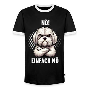 Nö Einfach Nö Malteser Malteserbesitzer Maltese - Männer Kontrast-T-Shirt - Schwarz/Weiß - Vorne - AI Model Female 172 light (172cm) & AI Model Male 178 light (178cm)
