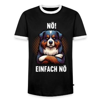 Nö Einfach Nö Australian Shepherd Aussie - Männer Kontrast-T-Shirt - Schwarz/Weiß - Vorne - AI Model Female 172 light (172cm) & AI Model Male 178 light (178cm)