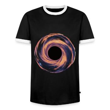 Expérience fascinante du trou noir - T-shirt contrasté Homme - noir/blanc - Devant - AI Model Female 172 light (172cm) & AI Model Male 178 light (178cm)