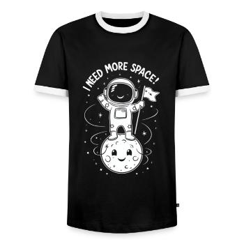 J’ai besoin de plus d’astronaute spatial - T-shirt contrasté Homme - noir/blanc - Devant - AI Model Female 172 light (172cm) & AI Model Male 178 light (178cm)