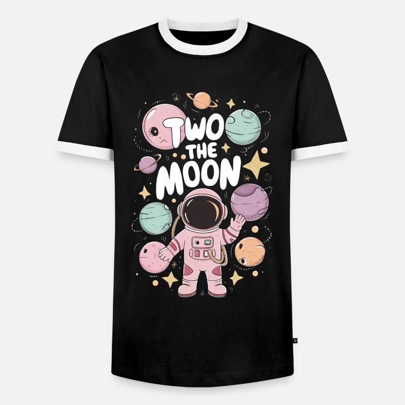 Second Birthday Space Adventure - Men's Ringer Shirt - black/white