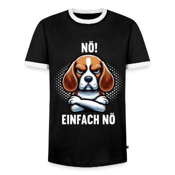 Nö Einfach nö Beagle Beaglebesitzer Beaglehalter - Männer Kontrast-T-Shirt - Schwarz/Weiß - Vorne - AI Model Female 172 light (172cm) & AI Model Male 178 light (178cm)