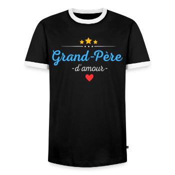 Grand-père d'amour cadeau futur Papy - T-shirt contrasté Homme - noir/blanc - Devant - AI Model Female 172 light (172cm) & AI Model Male 178 light (178cm)