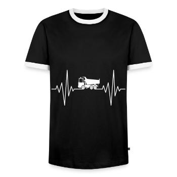 Mon cœur dort pour la conception de camions à benne basculante - T-shirt contrasté Homme - noir/blanc - Devant - AI Model Female 172 light (172cm) & AI Model Male 178 light (178cm)