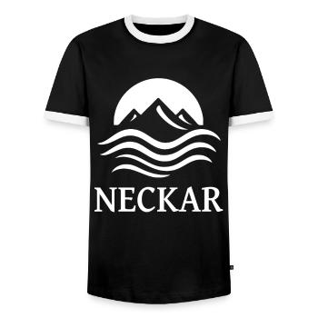 cool Neckar river design for the river fan - Men's Ringer Shirt - black/white - Front - AI Model Female 172 light (172cm) & AI Model Male 178 light (178cm)