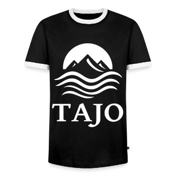 Cool Tagus River Design for the Rivers Fan - Men's Ringer Shirt - black/white - Front - AI Model Female 172 light (172cm) & AI Model Male 178 light (178cm)