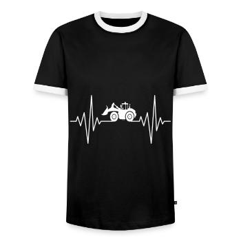 Mon cœur dort pour la conception de chargeuses sur pneus - T-shirt contrasté Homme - noir/blanc - Devant - AI Model Female 172 light (172cm) & AI Model Male 178 light (178cm)