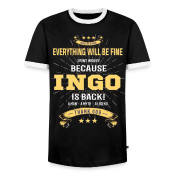 Tout ira bien Ingo est de retour - T-shirt contrasté Homme - noir/blanc - Devant - AI Model Female 172 light (172cm) & AI Model Male 178 light (178cm)