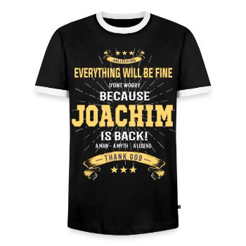 Tout ira bien Joachim est de retour - T-shirt contrasté Homme - noir/blanc - Devant - AI Model Female 172 light (172cm) & AI Model Male 178 light (178cm)