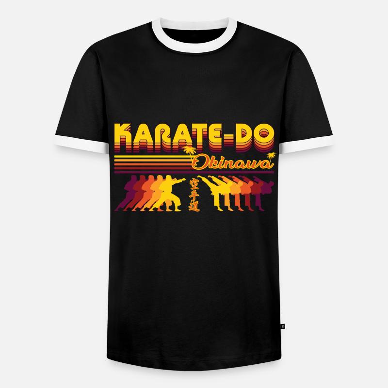Cooles Karate-do Retro Design - Männer Kontrast-T-Shirt - Schwarz/Weiß
